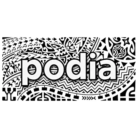 Podia logo Polynesian design path to knowledge