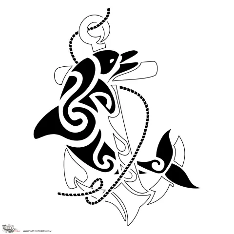 Anchor and dolphin