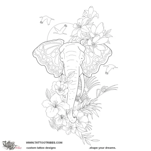 Elephant & butterfly