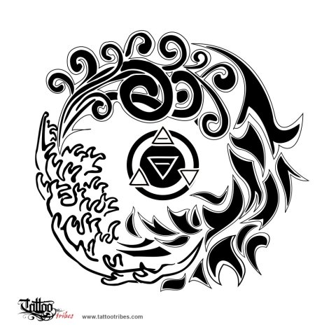Four Elements (Balance, equilibrium) tattoo design thumbnail