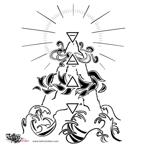 Four elements (Balance, equilibrium) tattoo design thumbnail