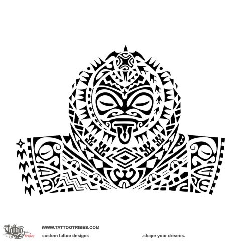 Tahuhua (Mountain summit) tattoo design thumbnail
