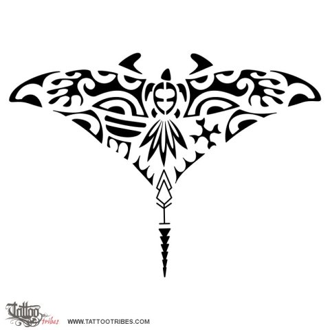 Manta ray (Calabria) tattoo design thumbnail