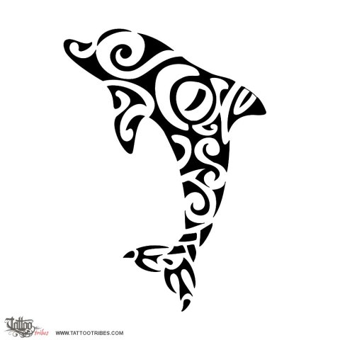 J+S dolphin (Friendship) tattoo design thumbnail