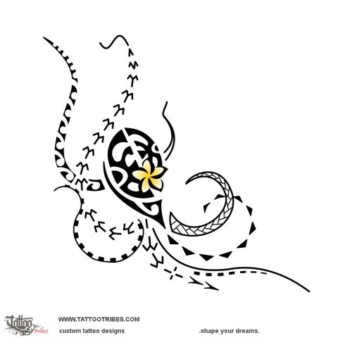 He'e pa'i (Small octopus) tattoo design thumbnail