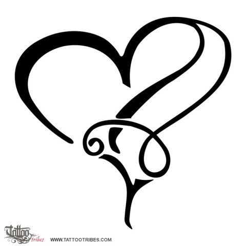 M+A heartigram (Union) tattoo design thumbnail