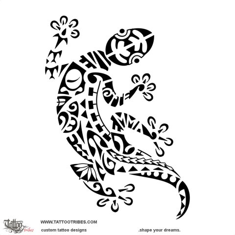 Gecko (Family first) tattoo design thumbnail