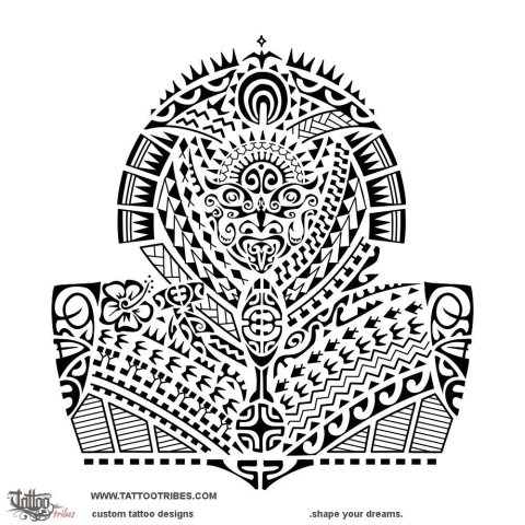 Toa nui (Great warrior) tattoo design thumbnail