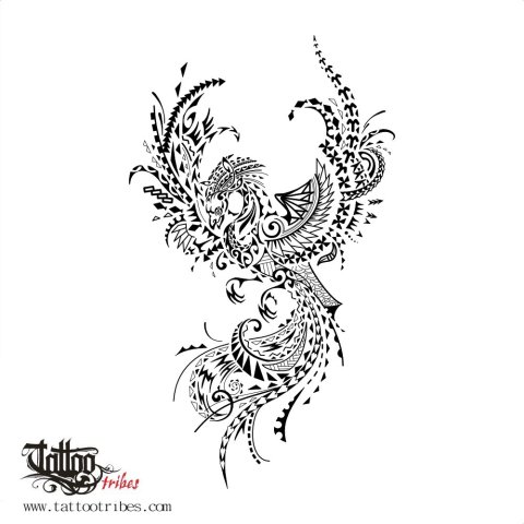 Tribal phoenix (iJam Fest 2020) tattoo design thumbnail