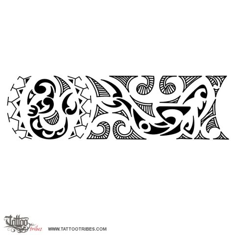 Polynesian wrist band (New start, strength) tattoo design thumbnail