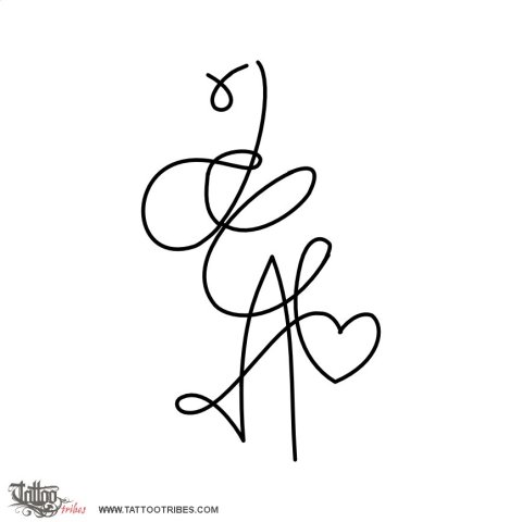 J+C+A (Adjustment) tattoo design thumbnail