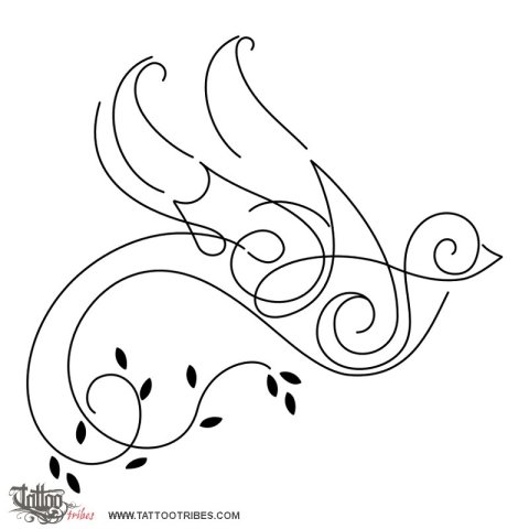 A+S+F swallow (Memory) tattoo design thumbnail