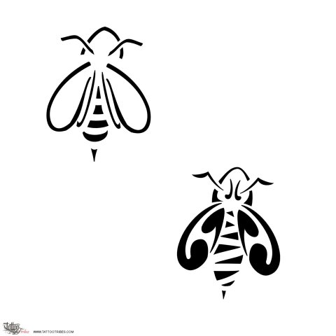 Bee (Social, industrious) tattoo design thumbnail