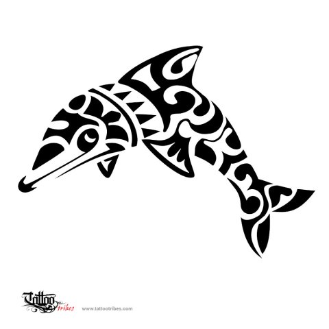 Dolphin (Protection, Joy) tattoo design thumbnail