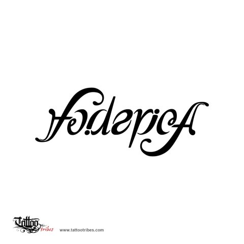 Federica (Ambigram) tattoo design thumbnail