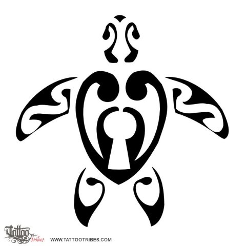 Heart shaped turtle (Eternal fidelity) tattoo design thumbnail