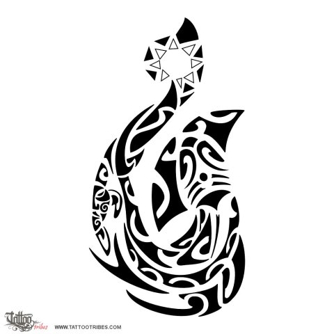 Hei Matau (Fish hook - wealth) tattoo design thumbnail