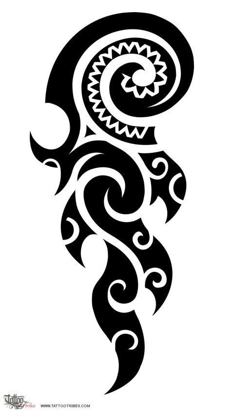 Koru and Flames (Rebirth from change) tattoo design thumbnail