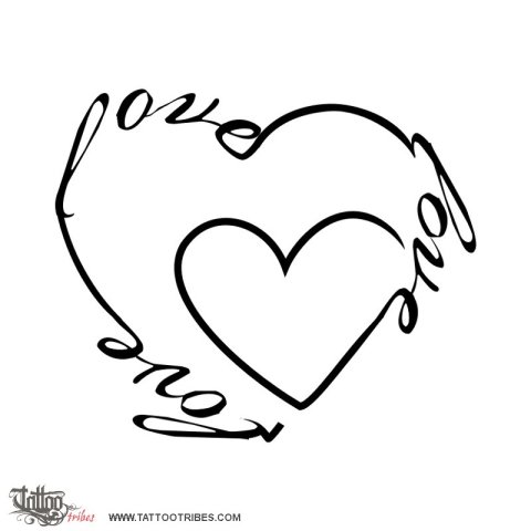 Love love love (Heart) tattoo design thumbnail