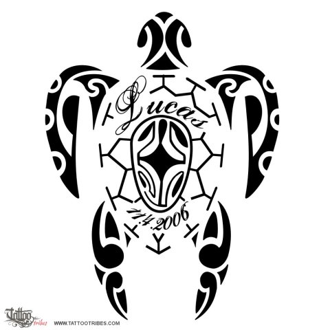 Sea turtle (Family, protection) tattoo design thumbnail