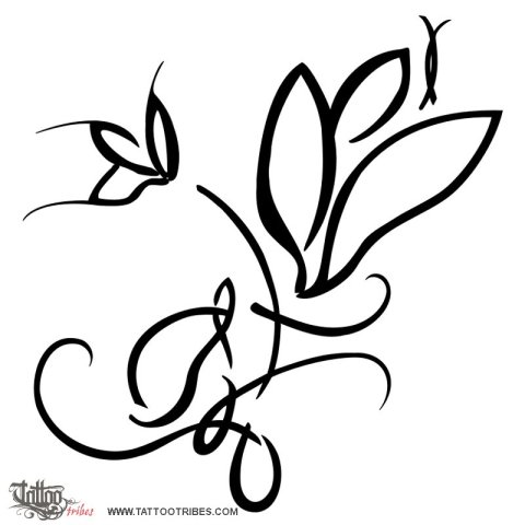 Magnolia (Sweetness, beauty) tattoo design thumbnail