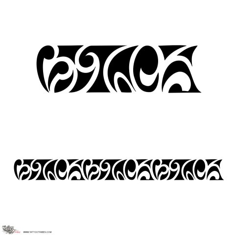 Maorigram (VTC letters) tattoo design thumbnail