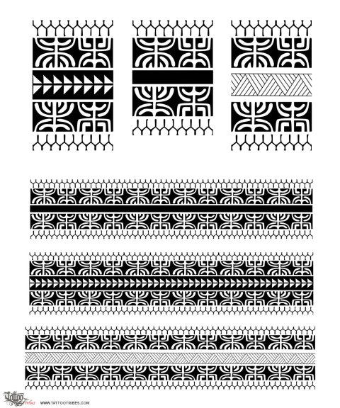 Marquesan armbands (Traditional motifs) tattoo design thumbnail