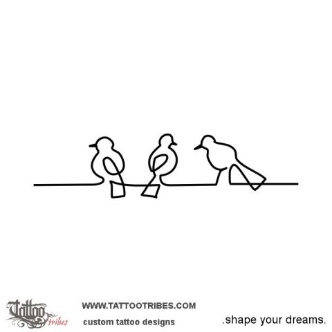 Three little birds (Good vibes) tattoo design thumbnail
