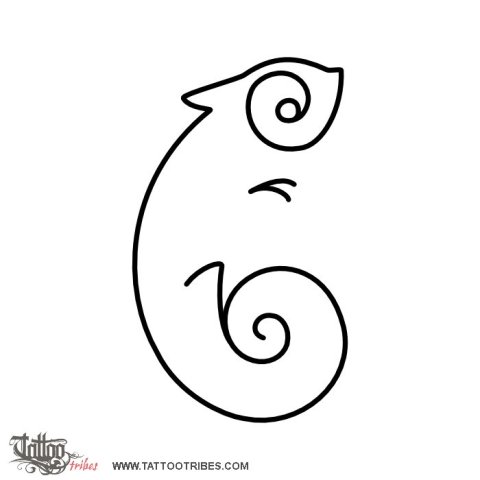 Minimals - Chameleon () tattoo design thumbnail