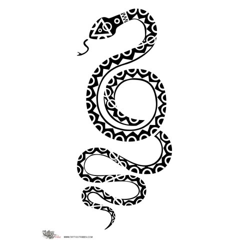 Snake (Wisdom, charm) tattoo design thumbnail