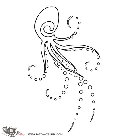 Stylized octopus (Smartness, adaptability) tattoo design thumbnail