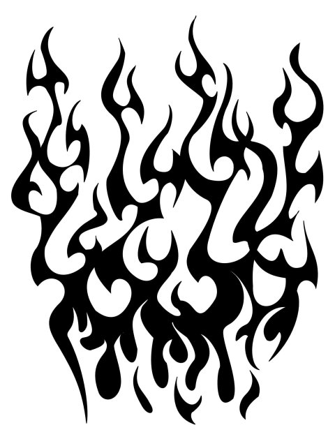 Tribal flames (Passion, rebirth) tattoo design thumbnail