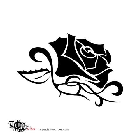Tribal rose (Perfection, love) tattoo design thumbnail