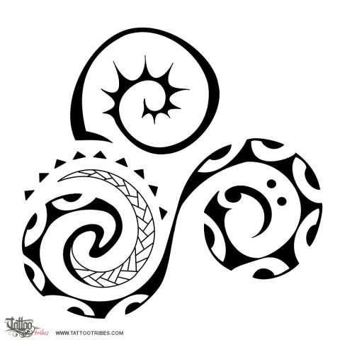 Waves (Triskell) tattoo design thumbnail
