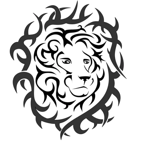 Lion with tribal