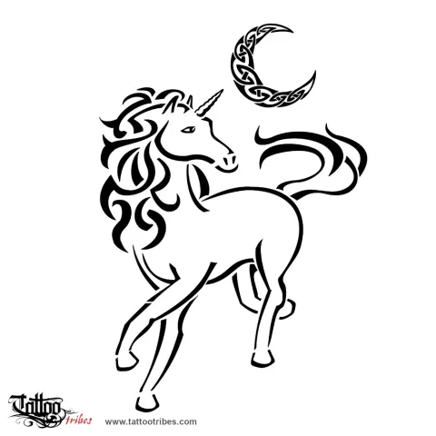 Unicorn and moon