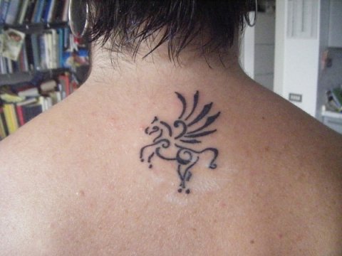Adriana - Pegasus: real inked placement tattoo photo thumbnail