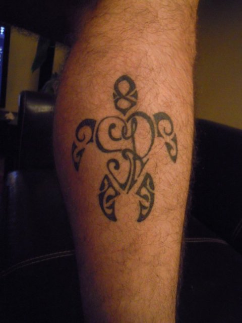 Sandor - S+R heart turtle: real inked placement tattoo photo thumbnail