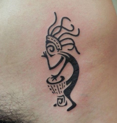 Americo - Rasta kokopelli: real inked placement tattoo photo thumbnail