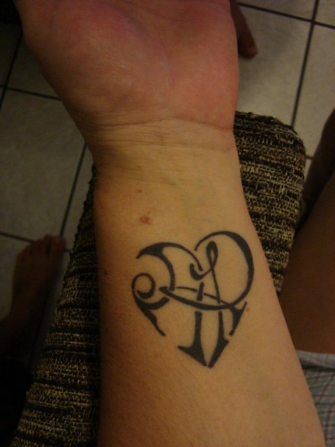Ana - A+R heart: real inked placement tattoo photo thumbnail