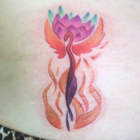Caroline - phoenix lotus: real inked placement tattoo photo thumbnail