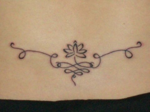 Christine - Swirly lotus: real inked placement tattoo photo thumbnail