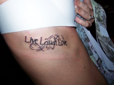 Danielle - Live, Laugh, Love: real inked placement tattoo photo thumbnail