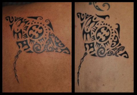 David - Coupled mantas: real inked placement tattoo photo thumbnail