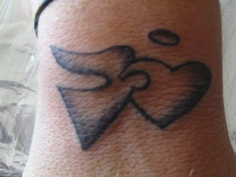 Domenica - Angel and heart: real inked placement tattoo photo thumbnail