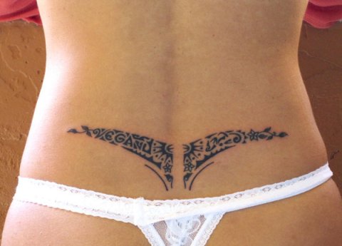 Elizabeth - Vegan lowerback: real inked placement tattoo photo thumbnail