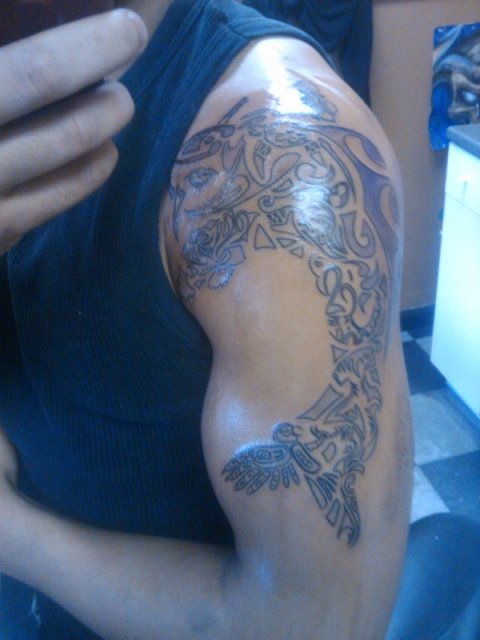 Elmer - Composite koi: real inked placement tattoo photo thumbnail