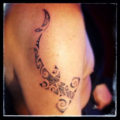Evilzone - Maori hammerhead: real inked placement tattoo photo thumbnail
