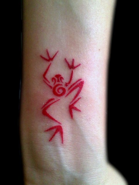 Evilzone - Tribal frog: real inked placement tattoo photo thumbnail