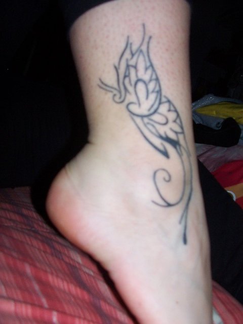 Francesca - Floral butterfly: real inked placement tattoo photo thumbnail